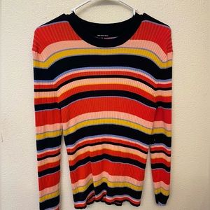 Who What Wear Colorful Striped Long Sleeve